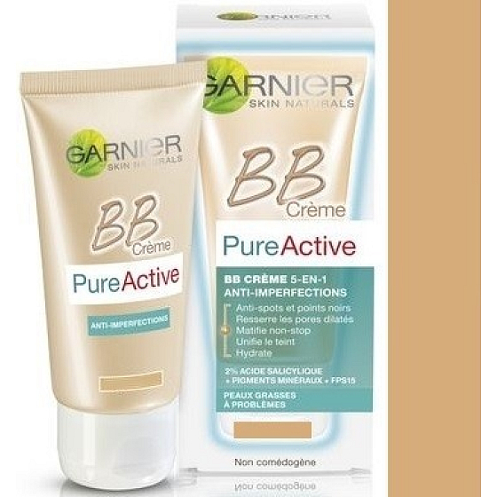 Garnier Skin Naturals Pure Active BB-Creme gegen Unreinheiten 5in1 SPF15 Medium 50 ml