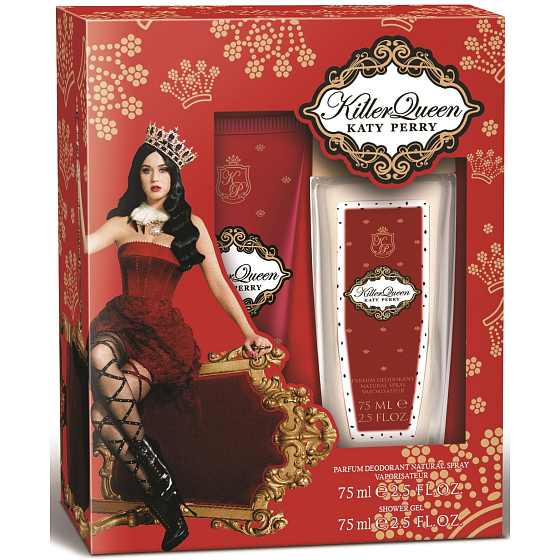 Katy Perry Killer Queen parfümiertes Deodorantglas für Frauen 75 ml + Duschgel 75 ml, Geschenkset