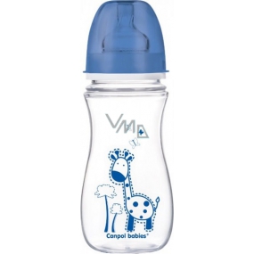 Canpol Babys EasyStart Plastikflasche 12+ Monate blau ohne BPA 300 ml
