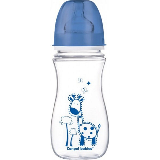 Canpol Babys EasyStart Plastikflasche 12+ Monate blau ohne BPA 300 ml