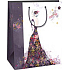 Ditipo Geschenk Papiertüte 26,4 x 13,6 x 32,7 cm weißes Mädchen in einem langen Kleid