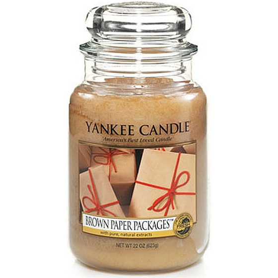 Yankee Candle Brown Paper Packages - Klassische braune Duftkerze Großes Glas 623 g