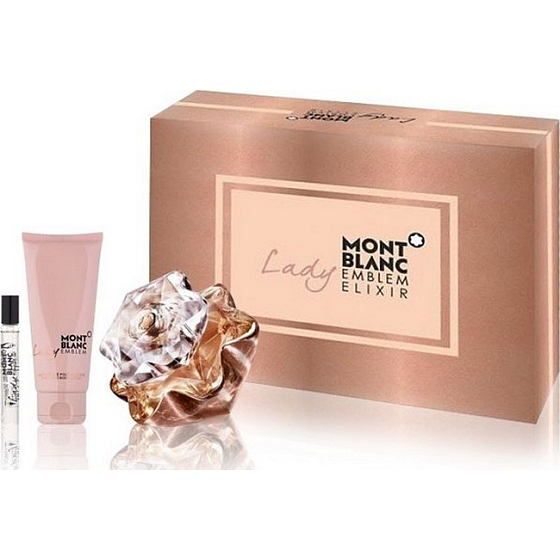 Montblanc Lady Emblem Elixier parfümiertes Wasser für Frauen 75 ml + Körperlotion 100 ml + parfümiertes Wasser Rollerball 7,5 ml, Geschenkset