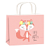 Engel Geschenk Papiertüte 23 x 18 x 10 cm rosa Fuchs für Kinder Größe M.