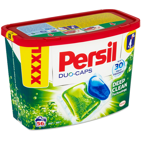 Persil Duo-Caps Normale Universal-Gelkapseln zum Waschen von weißer und permanenter Farbwäsche 56 Dosen x 23 g