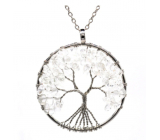 Kristall Baum des Lebens Anhänger Naturstein, Heilung, Kette Länge: 45 + 5 cm, Stein der Steine
