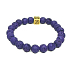 Lava dunkelblau mit königlichem Mantra Om, Armband elastischer Naturstein, Kugel 8 mm / 16-17 cm, geboren aus den vier Elementen