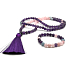 108 Mala Amethyst + Rosmarin Halskette Meditationsschmuck, Naturstein + Armband Naturstein, Kugel 8 mm
