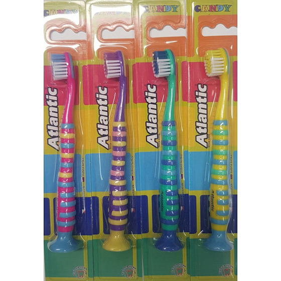 Atlantic Candy weiche Zahnbürste für Kinder 1 Stück verschiedene Farben