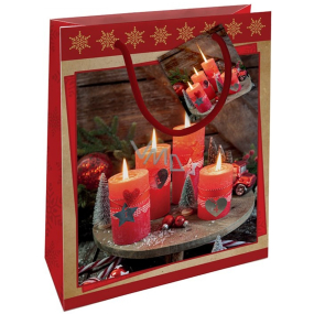 Nekupto Geschenkpapierbeutel 32,5 x 26 x 13 cm Weihnachts-Adventskerzenhalter