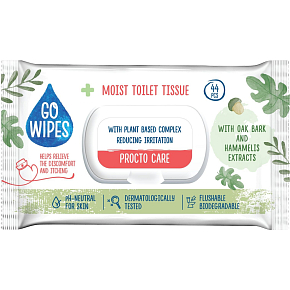 Go Wipes Procto Care feuchtes Toilettenpapier, 44 St.