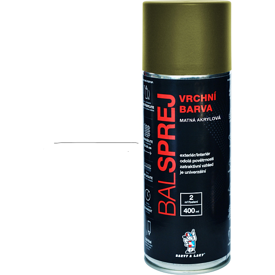 BALSPREJ vrchní univerzální akrylová barva ve spreji, RAL 6003 olivgrün matt, 400 ml