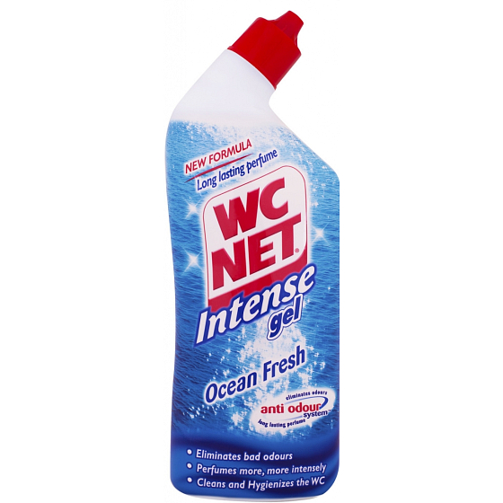 WC Net Bleach Gel Ocean Frischer Gelreiniger für Toiletten und Badezimmer 750 ml
