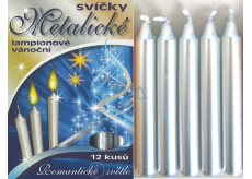 Romantic Light Weihnachtskerzenkiste Brennen 90 Minuten Metallic Silber 12 Stück