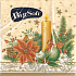 Große weiche Papierservietten 2-lagig 33 x 33 cm 20 Stück Weihnachtskerze und Sternbeige