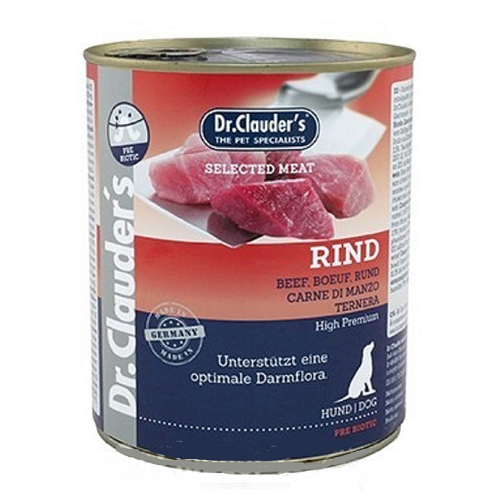 DR. Clauders Beef komplettes Super Premium Futter für erwachsene Hunde enthält Probiotika - Substanzen für eine gute Verdauung 800 g