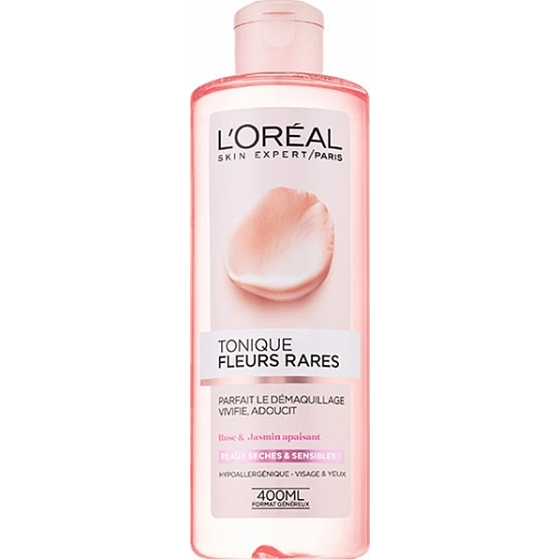 Loreal Paris Fleurs Rares Tonique Fraicheur Lotion mit Extrakten seltener Blüten für trockene und empfindliche Haut 400 ml