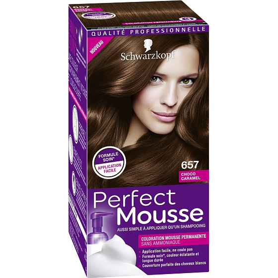 Schwarzkopf Perfect Mousse Permanent Schaumfarbe Haarfarbe 657 Schokoladenkaramell
