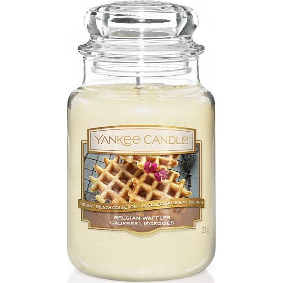 Yankee Candle Belgische Waffeln - Belgische Waffeln Duftkerze Klassisches großes Glas 623 g