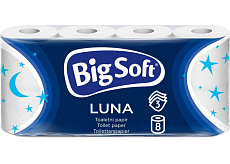 Big Soft Luna 3-lagiges Toilettenpapier, 8 Rollen, 17,6 m Rolle