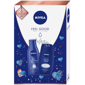 Nivea Feel Good pflegende Körperlotion für Frauen 250 ml + Creme Care Duschgel 250 ml, Kosmetikset
