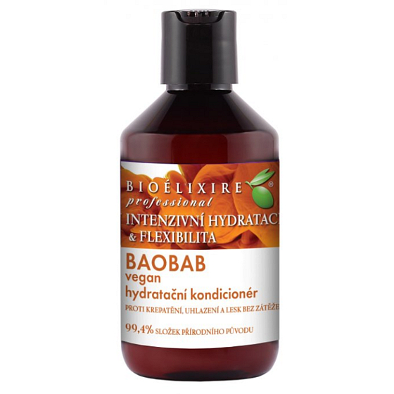 Bioelixire Vegan Baobab feuchtigkeitsspendende Spülung für trockenes, sprödes und beschädigtes Haar 300 ml - exp 05/23