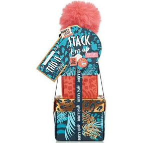 Dirty Works Stack Em Up funkelnde Badebombe 30 g + Badesalz 25 g + Körperbutter 50 g + Geschenkbox 3 Stück, Kosmetikset