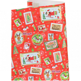 Zöwie Geschenkpapier 70 x 200 cm Bambini rot - Weihnachtsbriefmarken
