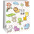 Ditipo Papier Geschenktüte 32,4 x 44,5 x 10,2 cm Weiß - Zootiere