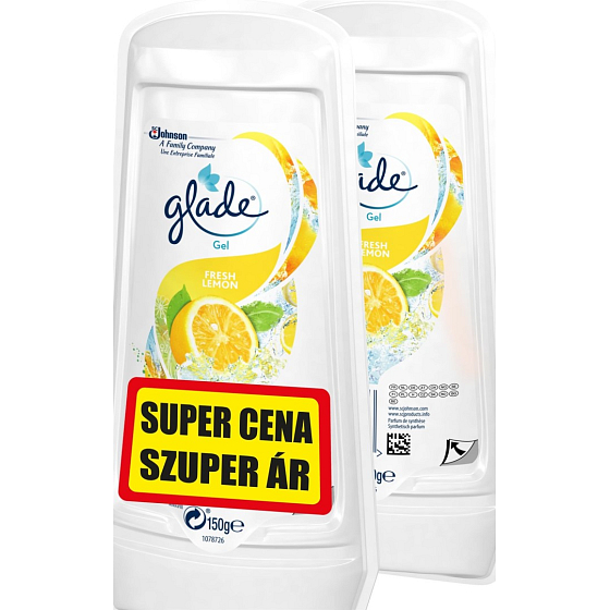 Glade Fresh Lemon - Frische Zitrone Gel-Lufterfrischer 2 x 150 g, Duopack
