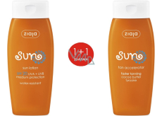 Ziaja Sun SPF 20 Wasserfeste Sonnenschutzlotion 150 ml + Sonnenschutzaktivator mit Tyrosin 150 ml, Duopack