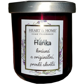 Heart & Home Sweet Cherry Soja-Duftkerze mit Hank's Namen 110 g