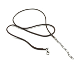Gewachste Kordel braun mit Karabiner Länge 45 x 1,5 cm