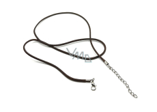 Gewachste Kordel braun mit Karabiner Länge 45 x 1,5 cm