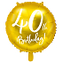 Ditipo Ballon aufblasbar Jubiläum Nummer 40 gold 45 cm Folie