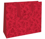 Nekupto Geschenkpapier Tasche mit Prägung 30 x 23 x 12 cm Rote Blumen
