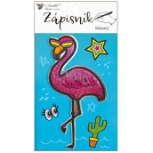 Notizbuch genäht 3D Flamingo liniert 64 Seiten 10,5 x 15 cm