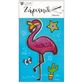 Notizbuch genäht 3D Flamingo liniert 64 Seiten 10,5 x 15 cm