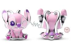 Charm Sterlingové stříbro 925 Disney Lilo a Stitch anděl s motivem Stitch, korálek na náramek film