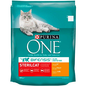 Purina One Sterilcat Granulat für Katzen mit Huhn und Weizen, 800 g