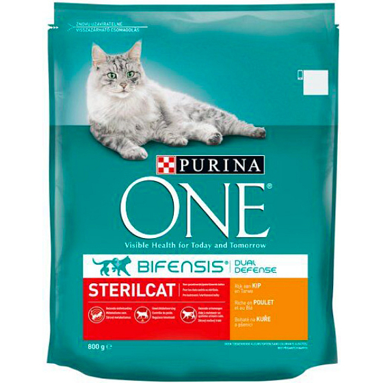Purina One Sterilcat Granulat für Katzen mit Huhn und Weizen, 800 g