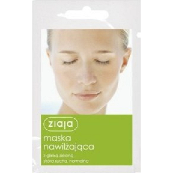 Ziaja Green Clay Feuchtigkeitsspendende Gesichtsmaske für trockene und normale Haut 7ml