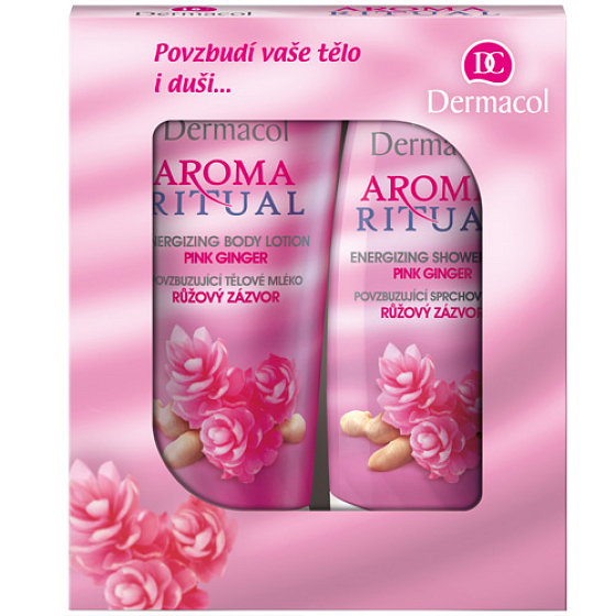Dermacol Aroma Ritual Rosa Ingwer Belebendes Duschgel 250 ml + Körperlotion 200 ml, Kosmetikset