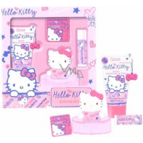 Hello Kitty Floating Seife 50 g + Duschgel 50 ml + Lippenbalsam 4,5 g + Badetuch 1 Stück Mädchenkassette