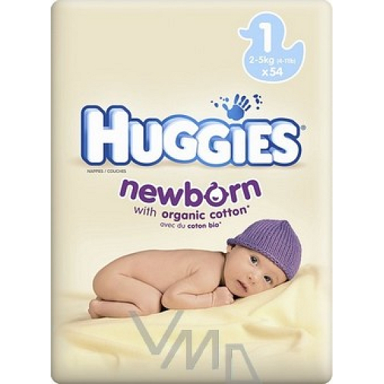 Huggies Newborn Größe 1, 2 - 5 kg, Windelhöschen 54 Stück