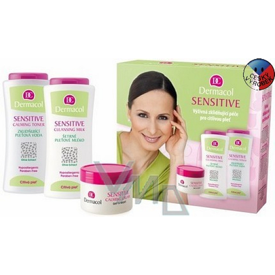Dermacol Sensitive Lotion 200 ml + Wasser 200 ml + Creme 50 ml, Kosmetikset