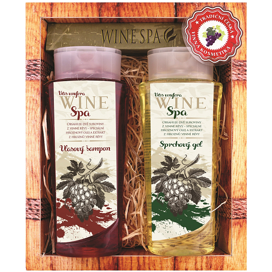 Bohemia Gifts Wine Spa Weinkosmetik Traubenöl und Traubenextrakt Haar Shampoo 250 ml + Duschgel 250 ml, Kosmetikset