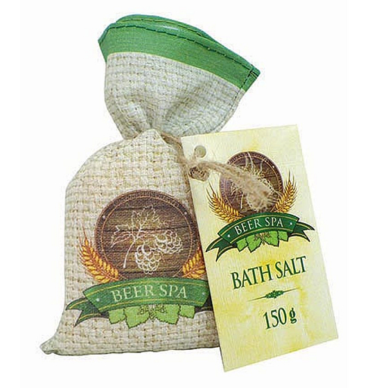 Bohemia Gifts Beer Spa Bierbadesalz zur Anregung und Linderung von Verspannungen in einer Segeltuchtasche 150 g