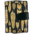 Albi Original Design Brieftasche Schwarz mit goldenen Federn 9 x 13 cm