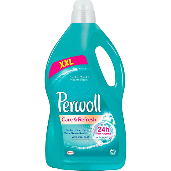 Perwoll Care & Refresh Waschmittel für synthetische und Verbundtextilien, fängt und neutralisiert unerwünschte Gerüche direkt in 60 Dosen von 3,6 l